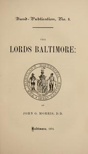 Cover of: The lords Baltimore