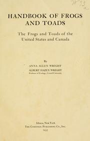 Cover of: Handbook of frogs and toads ... of the United States and Canada. by Anna Allen Wright