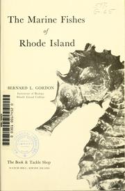 A guide book to the marine fishes of Rhode Island by Bernard L. Gordon