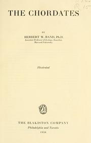 Cover of: The chordates. by Herbert Wilbur Rand