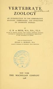 Cover of: Vertebrate zoology by De Beer, Gavin Sir