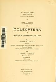 Cover of: Catalogue of the Coleoptera of America, north of Mexico by Charles W. Leng