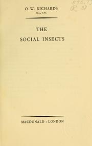 Cover of: The social insects.