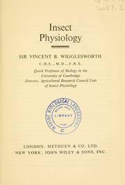 Cover of: Insect physiology by Sir Vincent Brian Wigglesworth