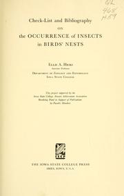 Cover of: Check-list and bibliography on the occurrence of insects in birds' nests. by Ellis A. Hicks