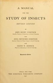 Cover of: A manual for the study of insects. by John Henry Comstock