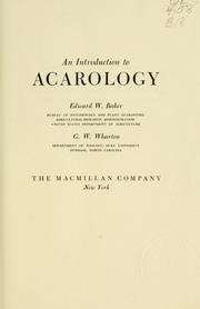 Cover of: An introduction to acarology