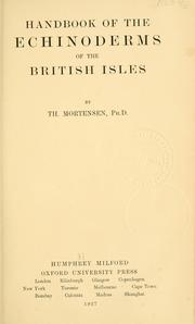 Handbook of the echinoderms of the British Isles by Mortensen, Theodor