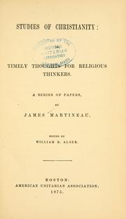 Cover of: Studies of Christianity by James Martineau