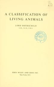 Cover of: classification of living animals.