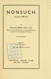 Cover of: Nonsuch: land of water by William Beebe