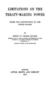 Cover of: Limitations on the treaty-making power under the Constitution of the United States