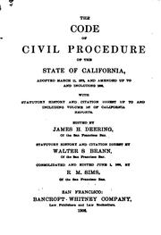 Cover of: The Code of Civil Procedure of the state of California by California.