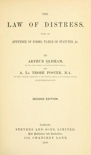 Cover of: The law of distress by Arthur Oldham