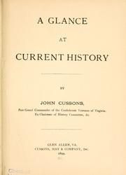 Cover of: A glance at current history