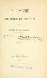 Cover of: La Hongrie politique et sociale