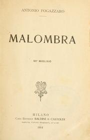 Cover of: Malombra
