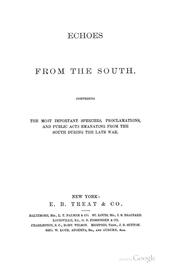 Cover of: Echoes from the South. by Edward Alfred Pollard, Edward Alfred Pollard