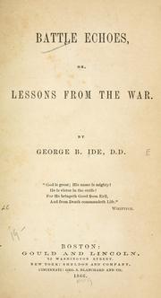 Cover of: Battle echoes: or, Lessons from the war