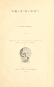 Cover of: Myths of the Cherokee by James Mooney, James Mooney