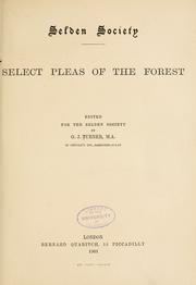 Cover of: Select pleas of the forest. by Curia Regis