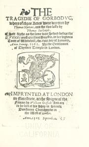 Cover of: The tragedie of Gorboduc