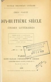 Cover of: Dix-huiti©Łeme si©Łecle by Émile Faguet