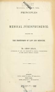 Cover of: Principles of medical jurisprudence by Amos Dean