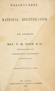 Cover of: Palingenesy.: National regeneration.