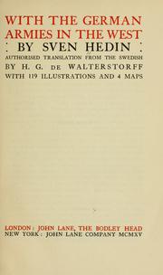 Cover of: With the German armies in the West