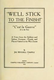 Cover of: "We'll stick to the finish!" by Joe Mitchell Chapple