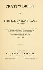 Cover of: Pratt's digest of federal banking laws