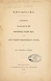 Cover of: A fast implies a duty by Porter, Charles Summerfield