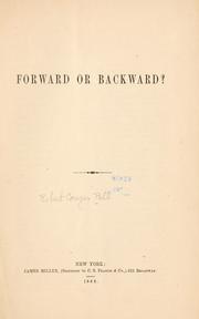 Cover of: Forward or backward? by Robert Conger Pell