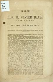 Speech of Hon. H. Winter Davis, of Maryland by Henry Winter Davis