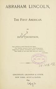 Cover of: Abraham Lincoln: the first American.