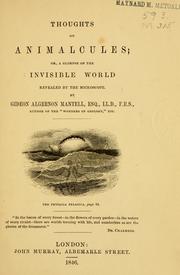 Cover of: Thoughts on animalcules by Gideon Algernon Mantell