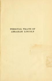 Cover of: Personal traits of Abraham Lincoln by Helen Nicolay, Helen Nicolay