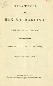 Oration by Stephen S Harding