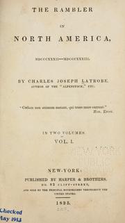 Cover of: The rambler in North America, 1832-1833 by Charles Joseph Latrobe