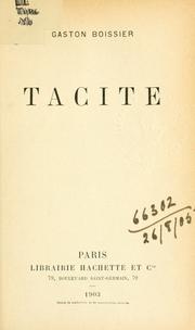 Cover of: Tacite. by Boissier, Gaston