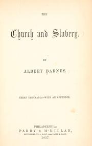 Cover of: The church and slavery. by Albert Barnes