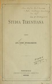 Cover of: Studia Terentiana.