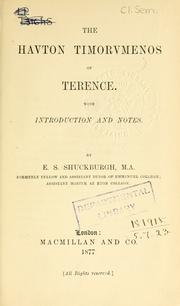 Cover of: Hauton timorumenos.: With introd. and notes [and translation] by E.S. Shuckburgh.