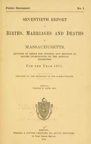 Annual report - vital statistics of Massachusetts. (title varies) by Massachusetts. Dept. of Public Health.