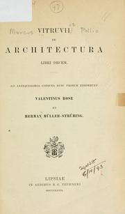 Cover of: De architectura by Vitruvius Pollio