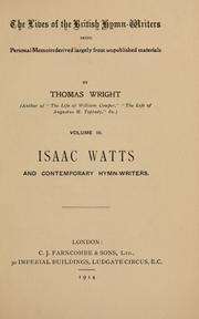 Cover of: Isaac Watts and contemporary hymn-writers