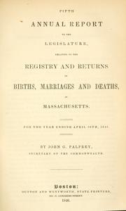 Cover of: Annual report - vital statistics of Massachusetts. (title varies).
