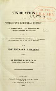 A vindication of the Protestant Episcopal church by Thomas Y. How