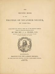 Cover of: The second book of the travels of Nicander Nucius of Corcyra by Nicander Nucius